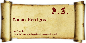 Maros Benigna névjegykártya